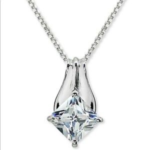 Sterling Silver Pendant with Square Cut CZ